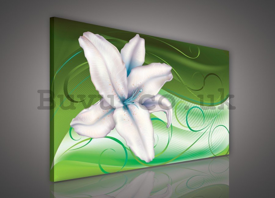 Painting on canvas: Lily (blue) - 75x100 cm