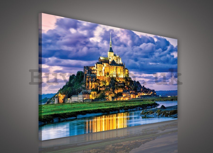 Painting on canvas: Mont Saint-Michel - 75x100 cm