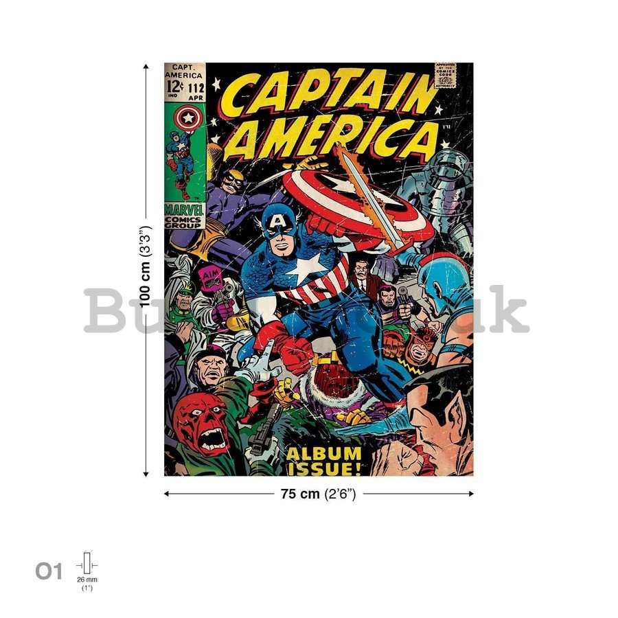 Painting on canvas: Captain America (comics) - 75x100 cm