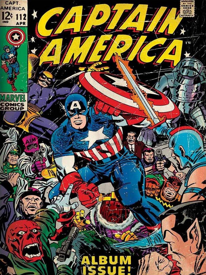 Painting on canvas: Captain America (comics) - 75x100 cm