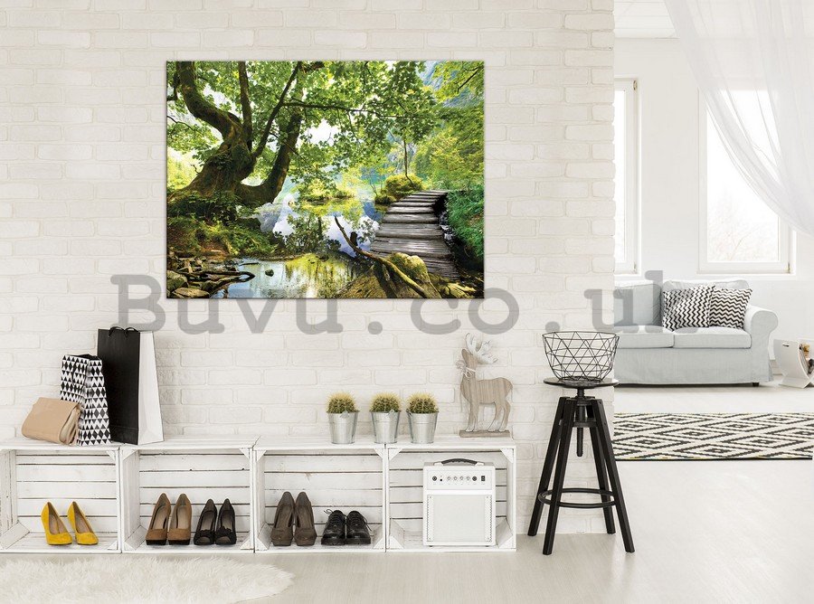 Painting on canvas: Forest pool (3) - 75x100 cm