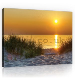 Painting on canvas: Sunset at the beach (5) - 75x100 cm