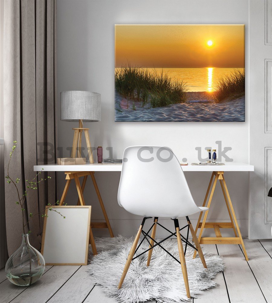 Painting on canvas: Sunset at the beach (5) - 75x100 cm
