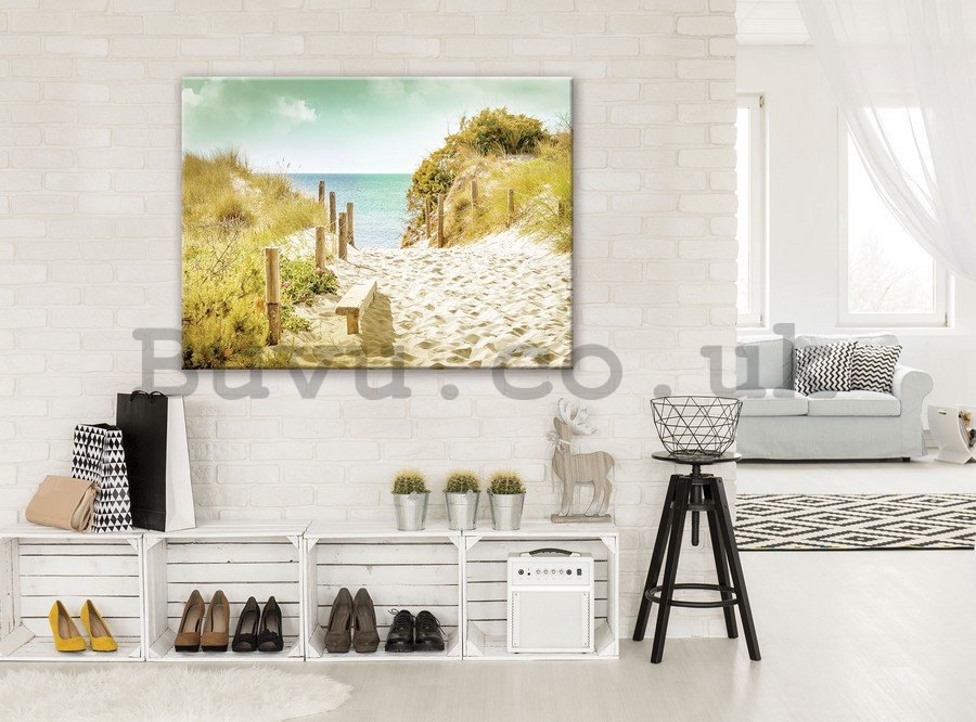 Painting on canvas: Way to the beach (9) - 75x100 cm