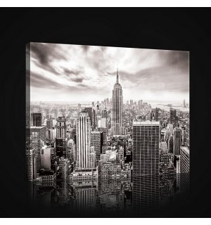Painting on canvas: View on New York (black and white) - 75x100 cm