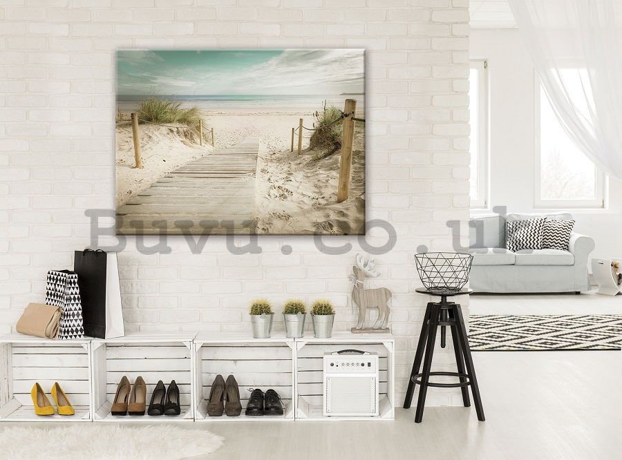 Painting on canvas: Way to the beach (10) - 75x100 cm