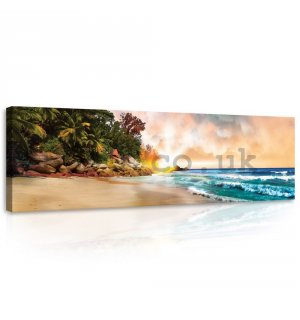 Painting on canvas: Paradise on the Beach (2) - 145x45 cm