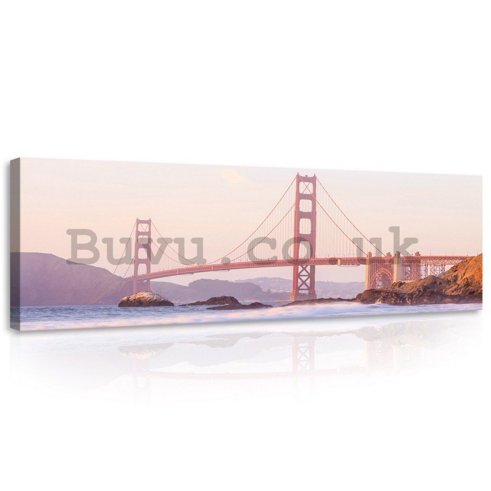 Painting on canvas: Golden Gate Bridge (4) - 145x45 cm