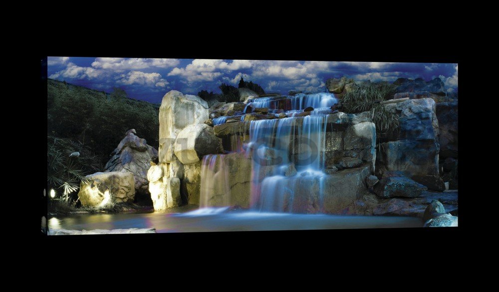 Painting on canvas: Waterfall (2) - 145x45 cm