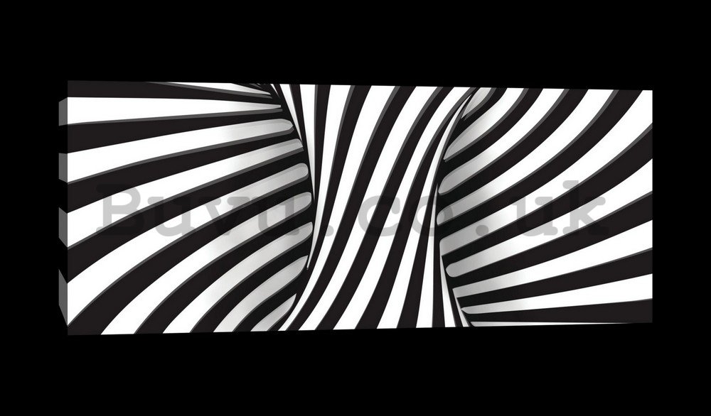 Painting on canvas: Striped Illusion (1) - 145x45 cm