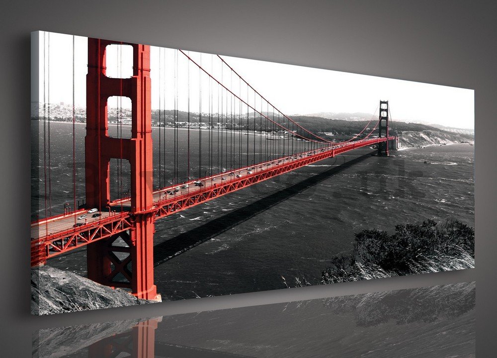 Painting on canvas: Golden Gate Bridge (1) - 145x45 cm