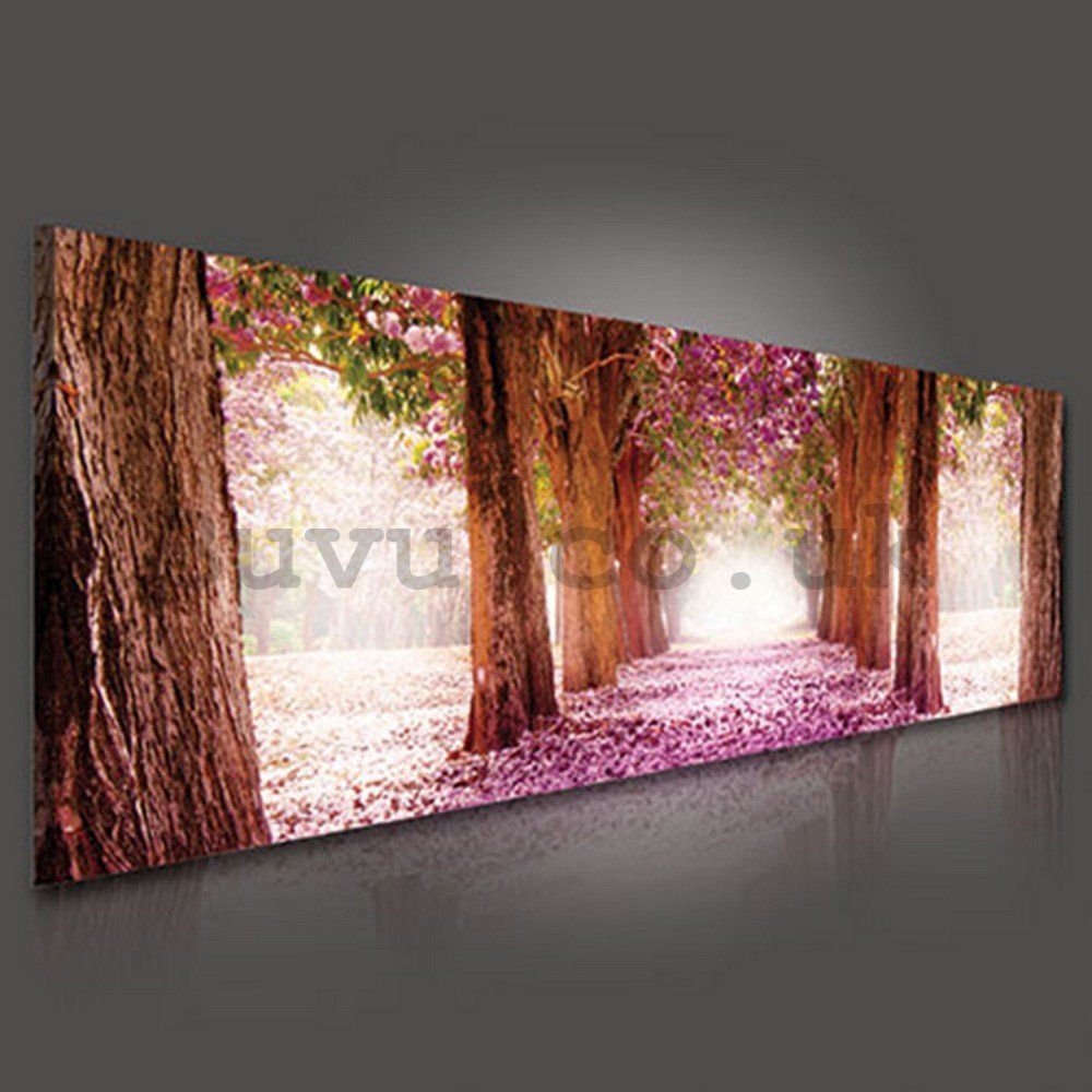 Painting on canvas: Blossom alley (1) - 145x45 cm
