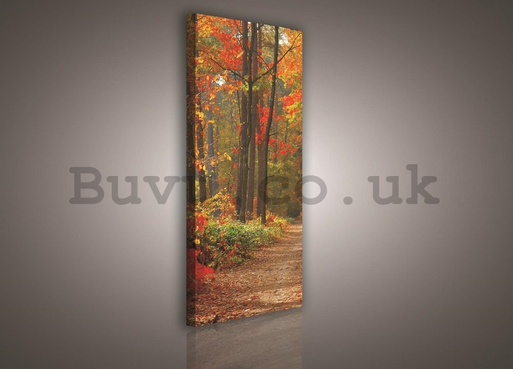 Painting on canvas: Autumn forest - 145x45 cm