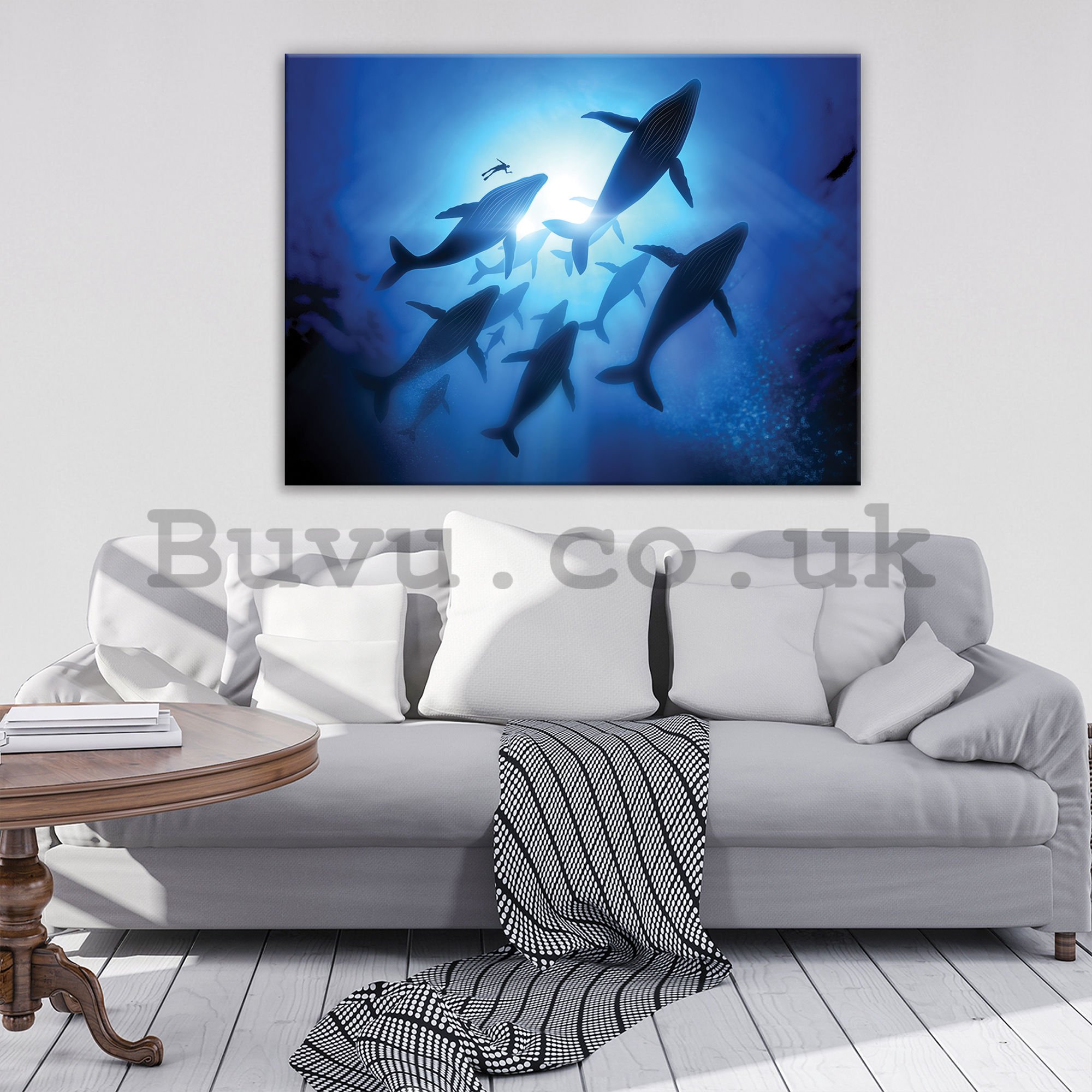 Painting on canvas: Whales (1) - 75x100 cm