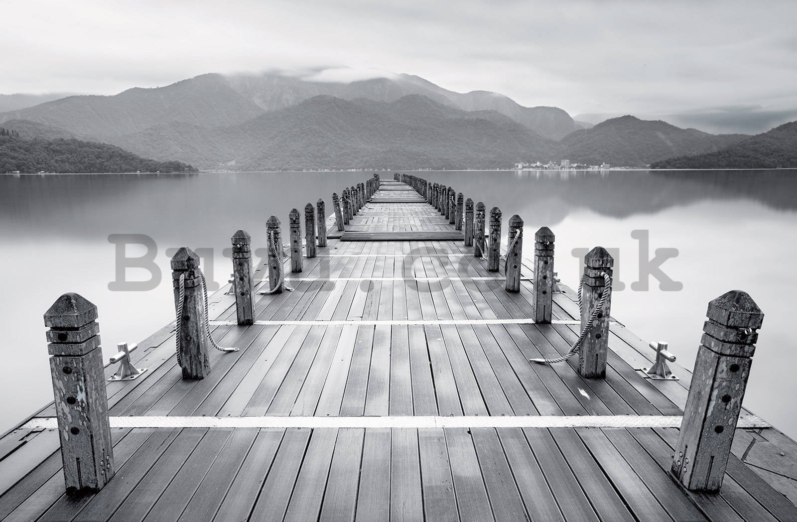 Painting on canvas: Black and white pier - 116x76 cm