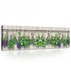 Painting on canvas: Lavender and herbs - 145x45 cm