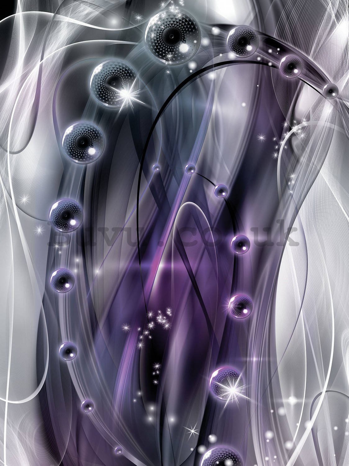 Wall mural: Glossy abstract (violet) - 184x254 cm