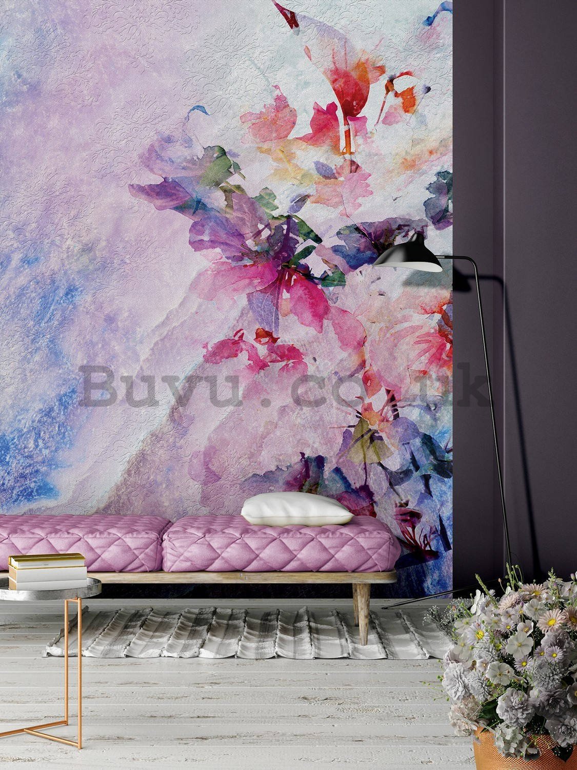 Wall mural: Multicolored floral abstraction - 184x254 cm