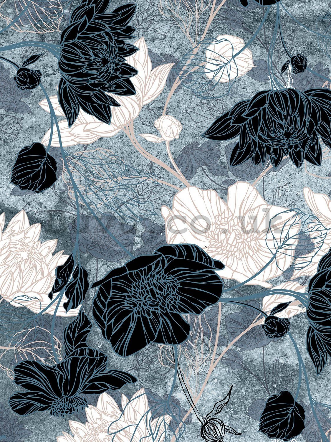 Wall mural: Painted flower combination (1) - 184x254 cm