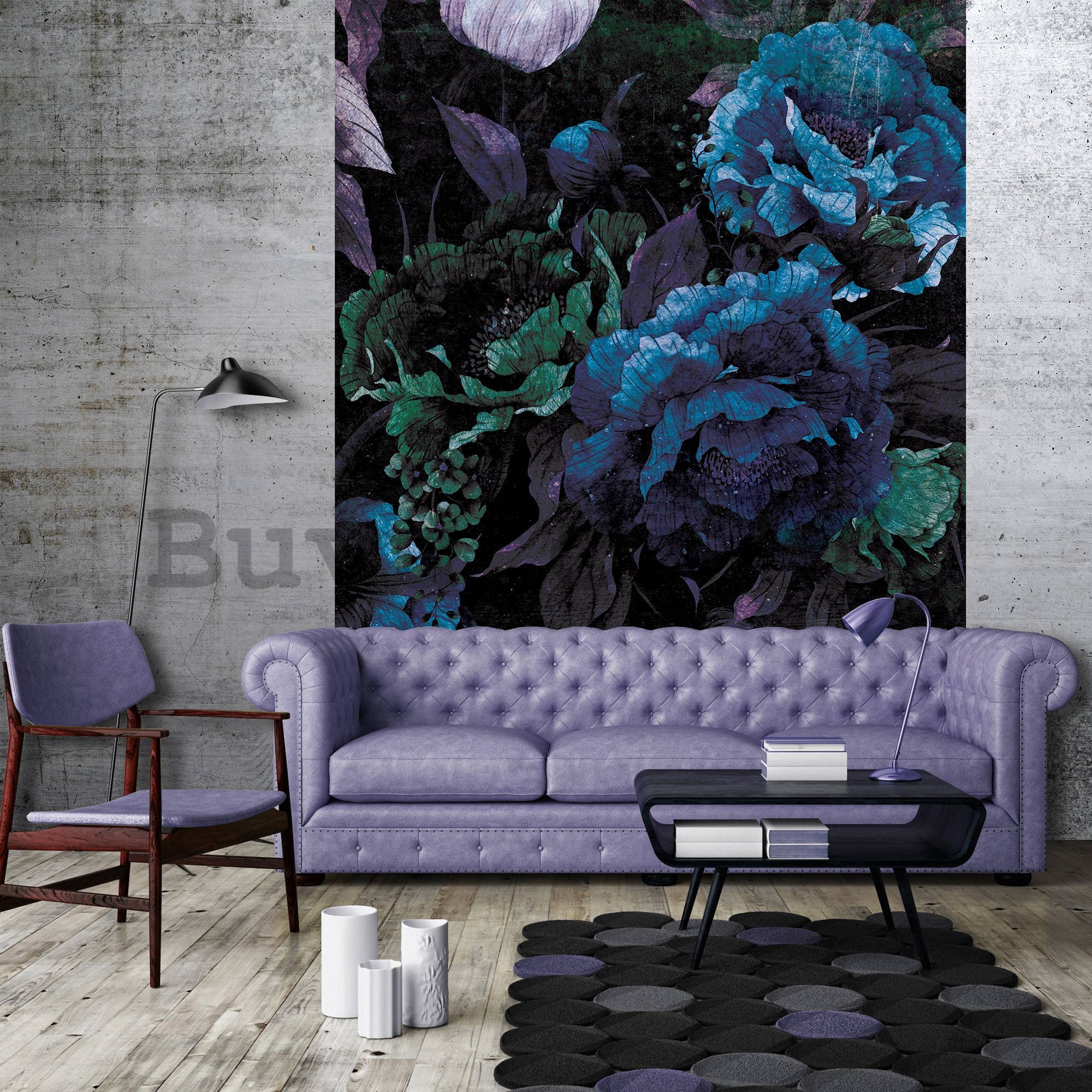 Wall mural: Painted flower combination (2) - 184x254 cm