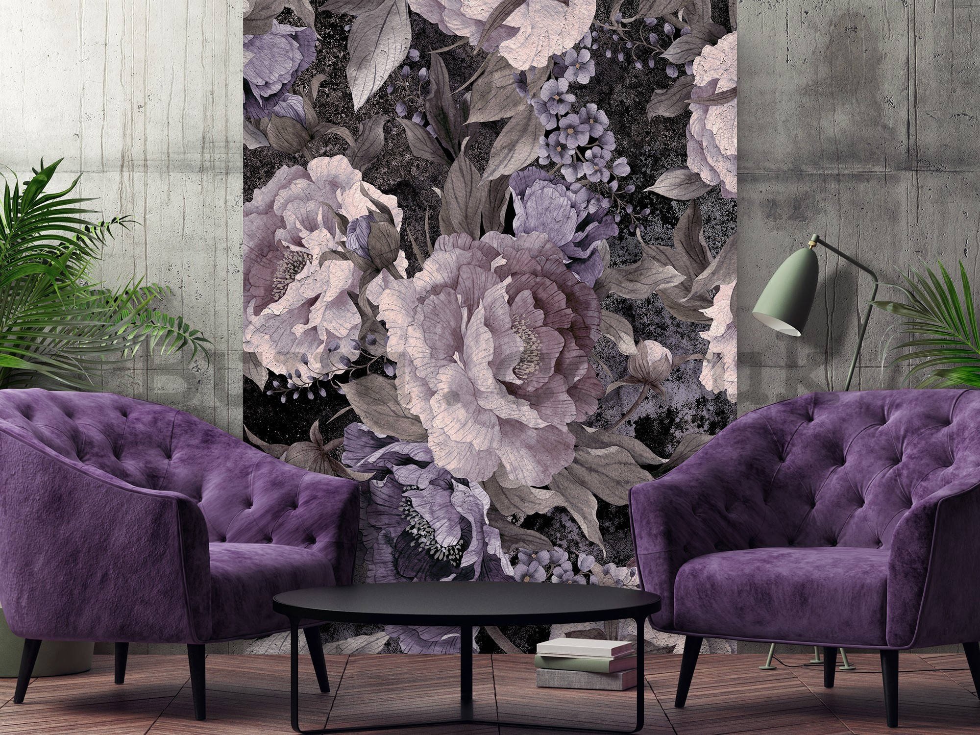 Wall mural: Painted flower combination (3) - 184x254 cm