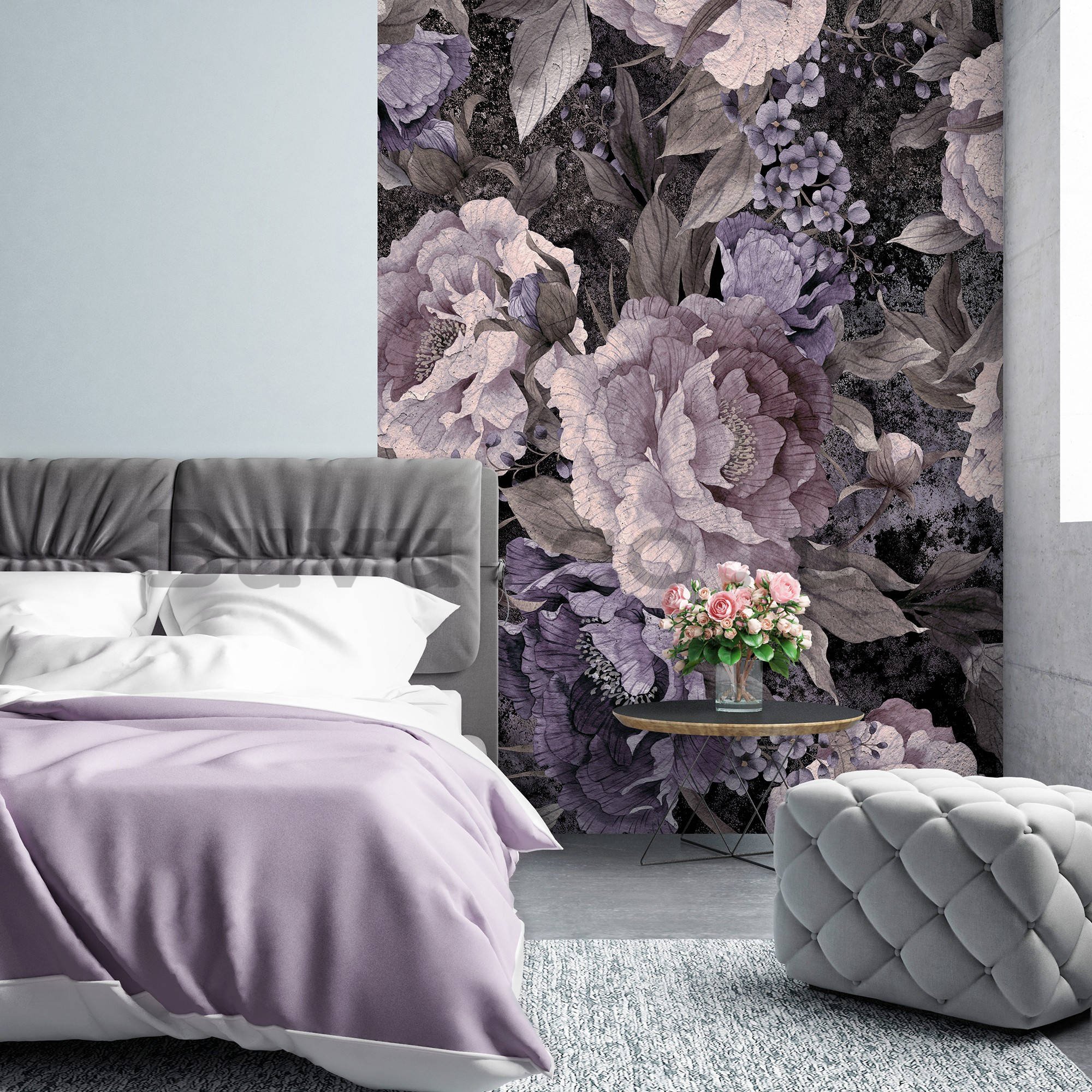 Wall mural: Painted flower combination (3) - 184x254 cm