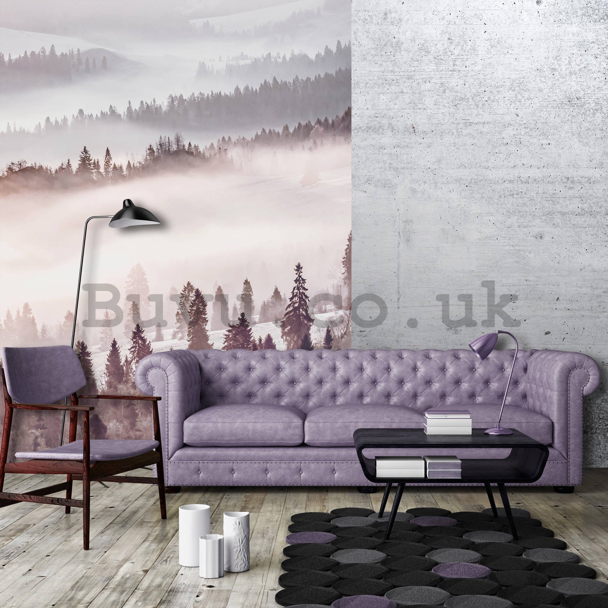 Wall mural: Foggy forest - 184x254 cm