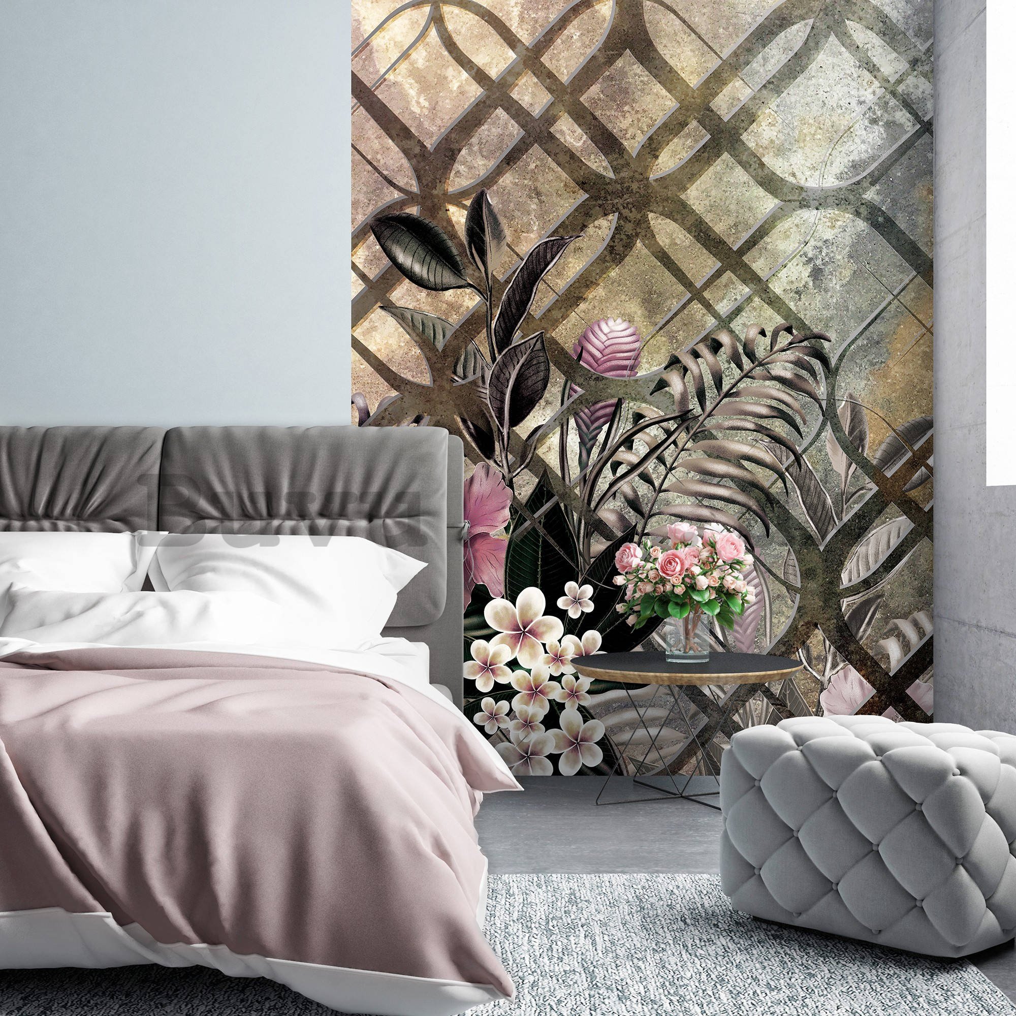 Wall mural: Painted floral abstraction (3) - 184x254 cm