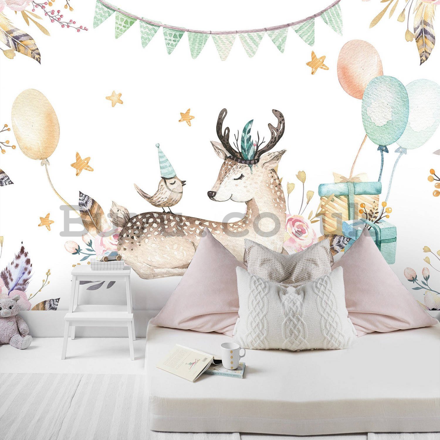 Wall mural vlies: Celebration with animals - 254x184 cm