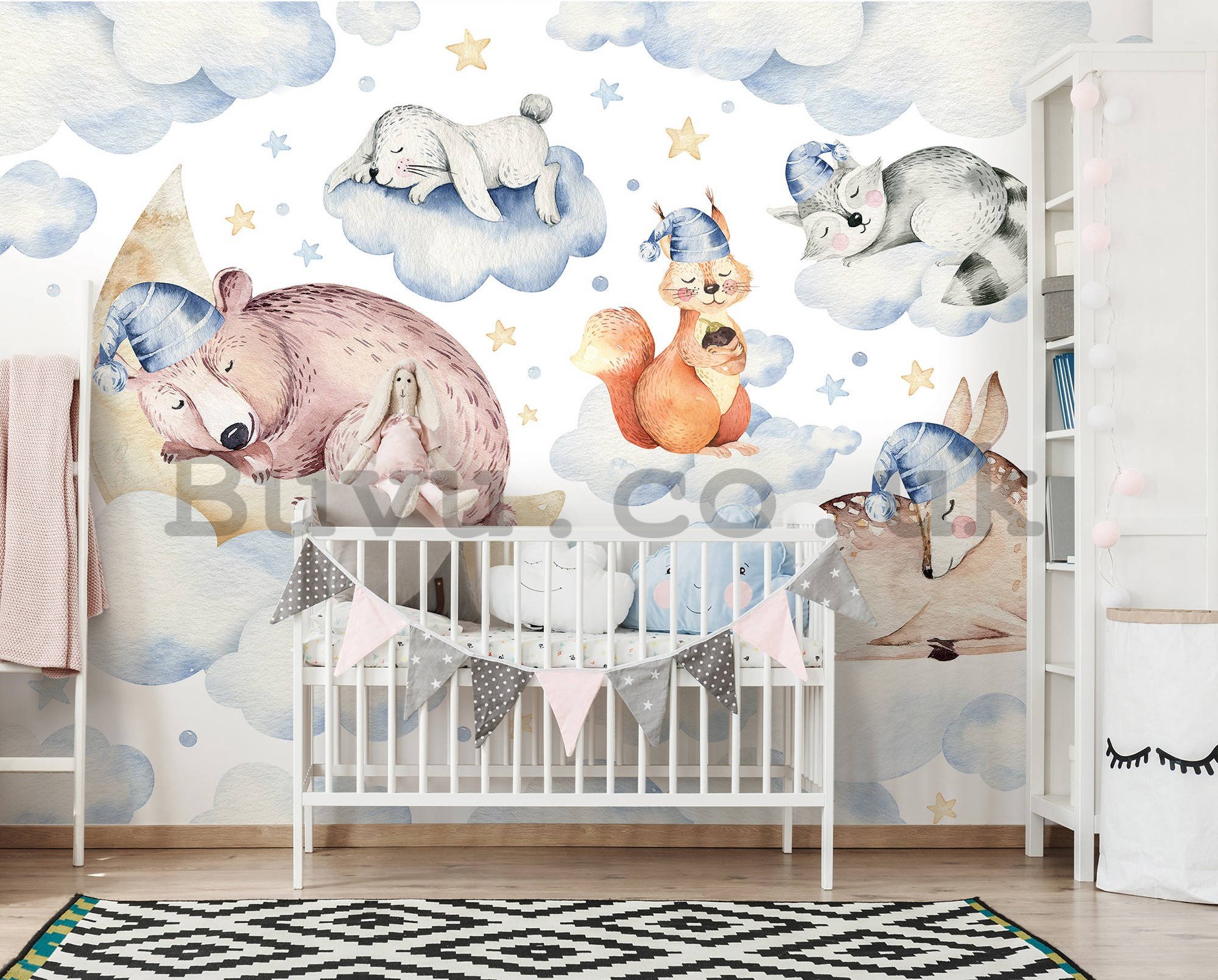 Wall mural vlies: Sleeping animals - 254x184 cm