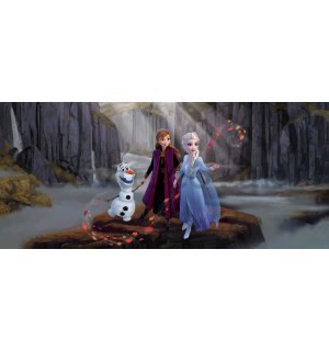 Wall mural vlies: Frozen II Anna, Elsa, Olaf (1) (panorama) - 202x90 cm