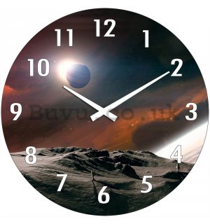 Glass wall clock: Universe - 34 cm