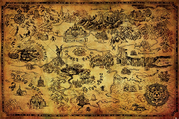 Poster - The Legend Of Zelda (Hyrule Map) 