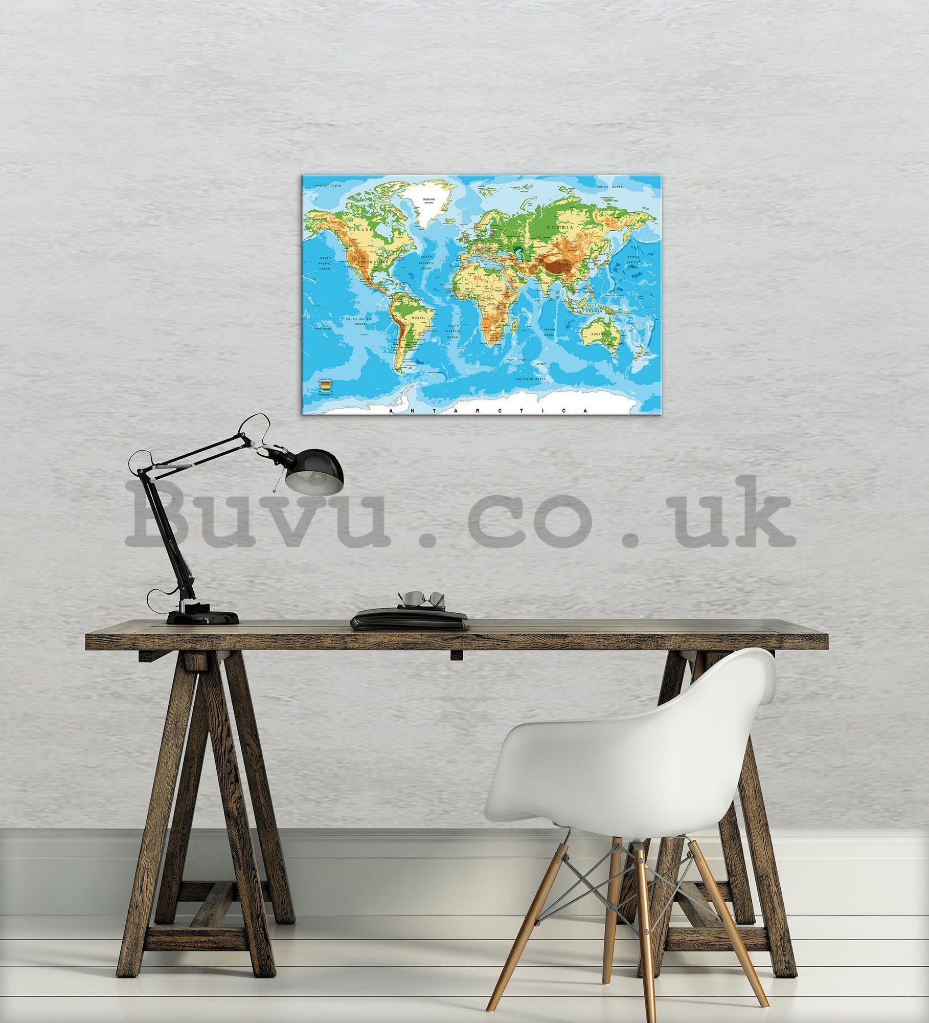Painting on canvas: World Map (3) - 60x40 cm