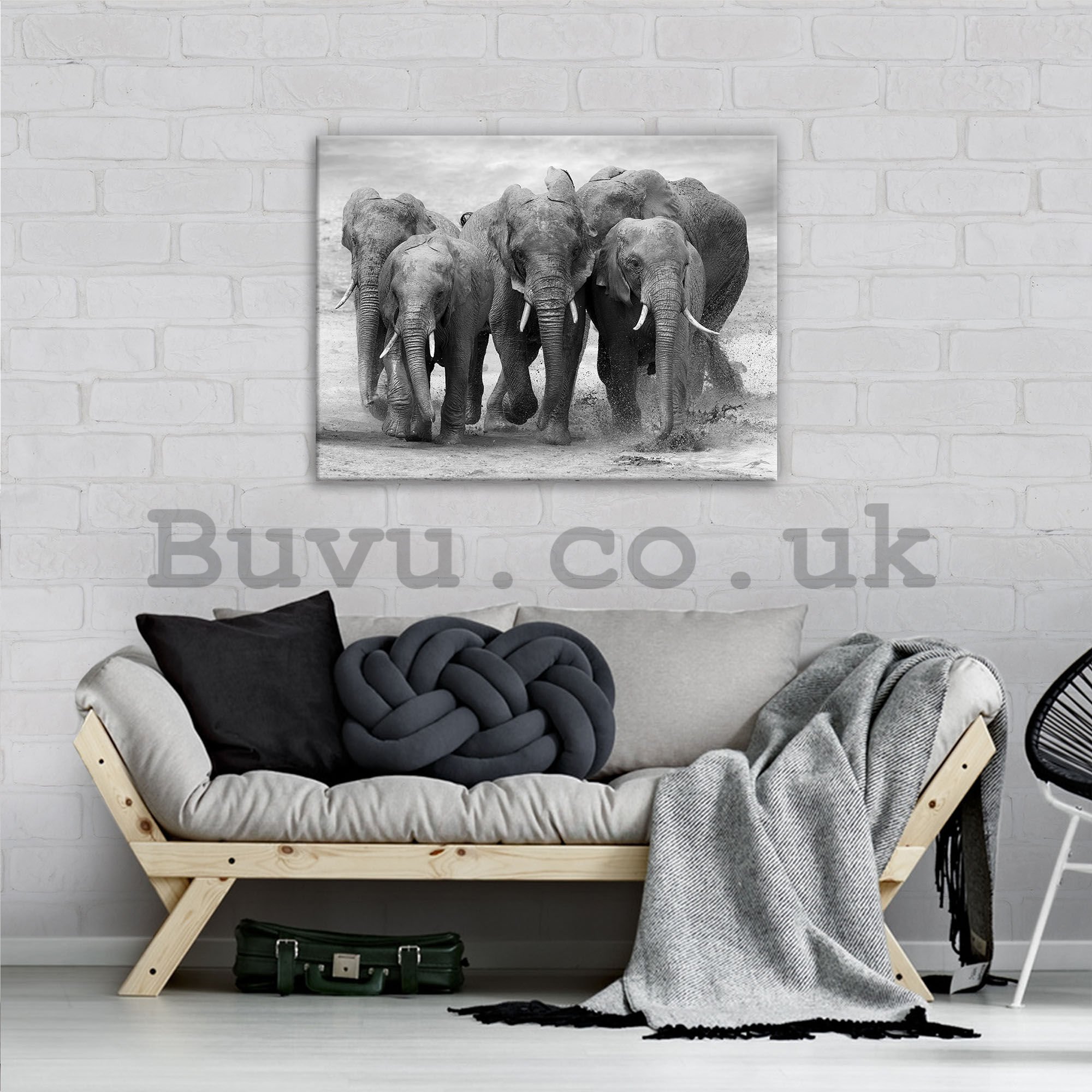 Painting on canvas: Elephants - 80x60 cm