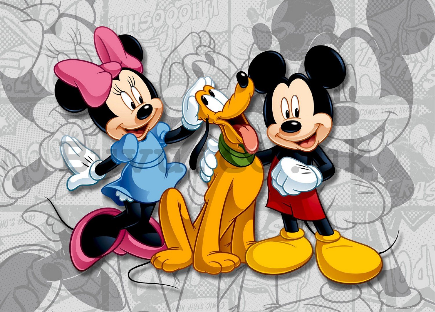 Wall mural vlies: Mickey, Minnie, Pluto - 160x110 cm