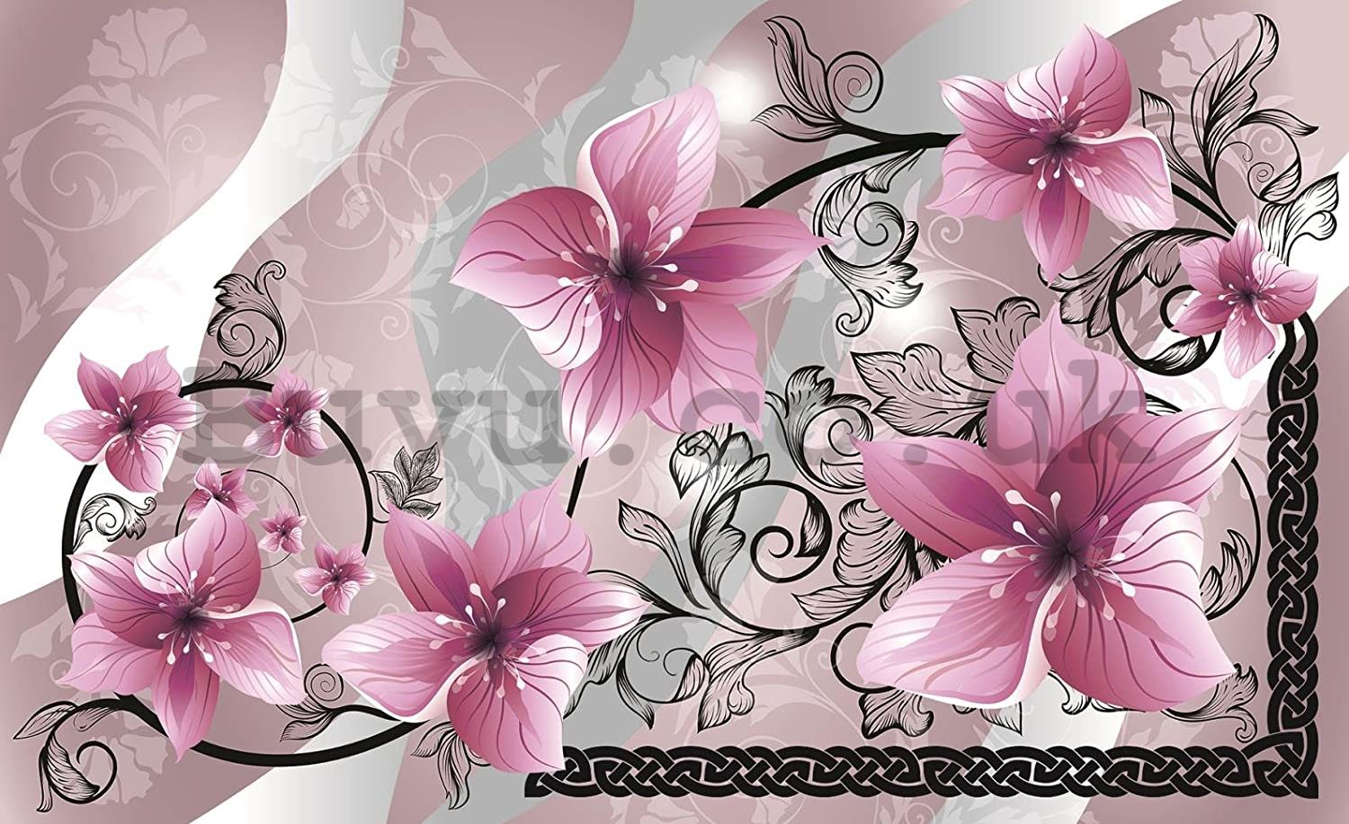 Wall Mural: Pink flowers - 368x254 cm