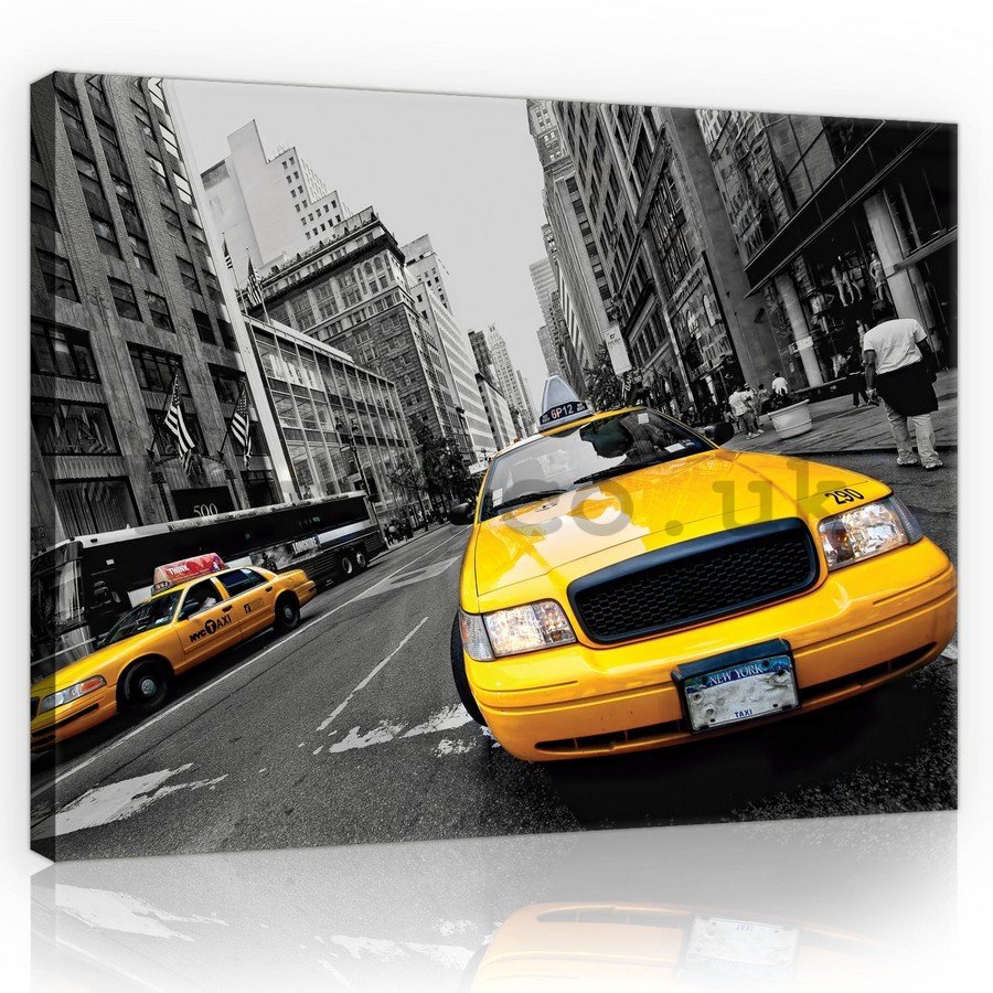 Painting on canvas: Manhattan Taxi (2) - 75x100 cm