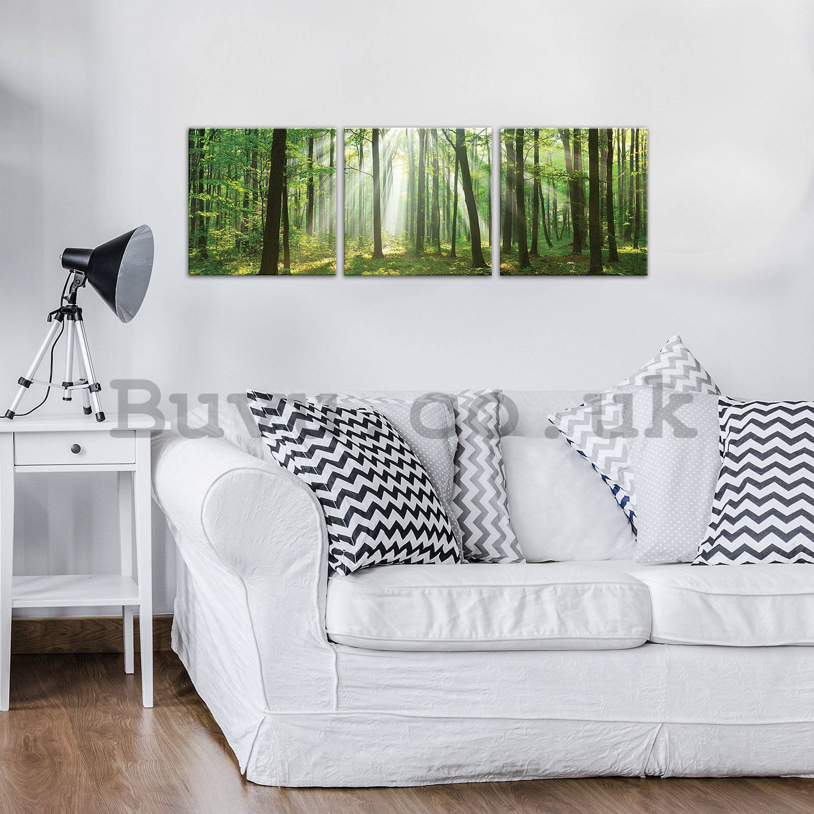 Painting on canvas: Sun in the Forest (3) - set 3pcs 25x25cm