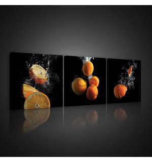 Painting on canvas: Oranges (2) - set 3pcs 25x25cm