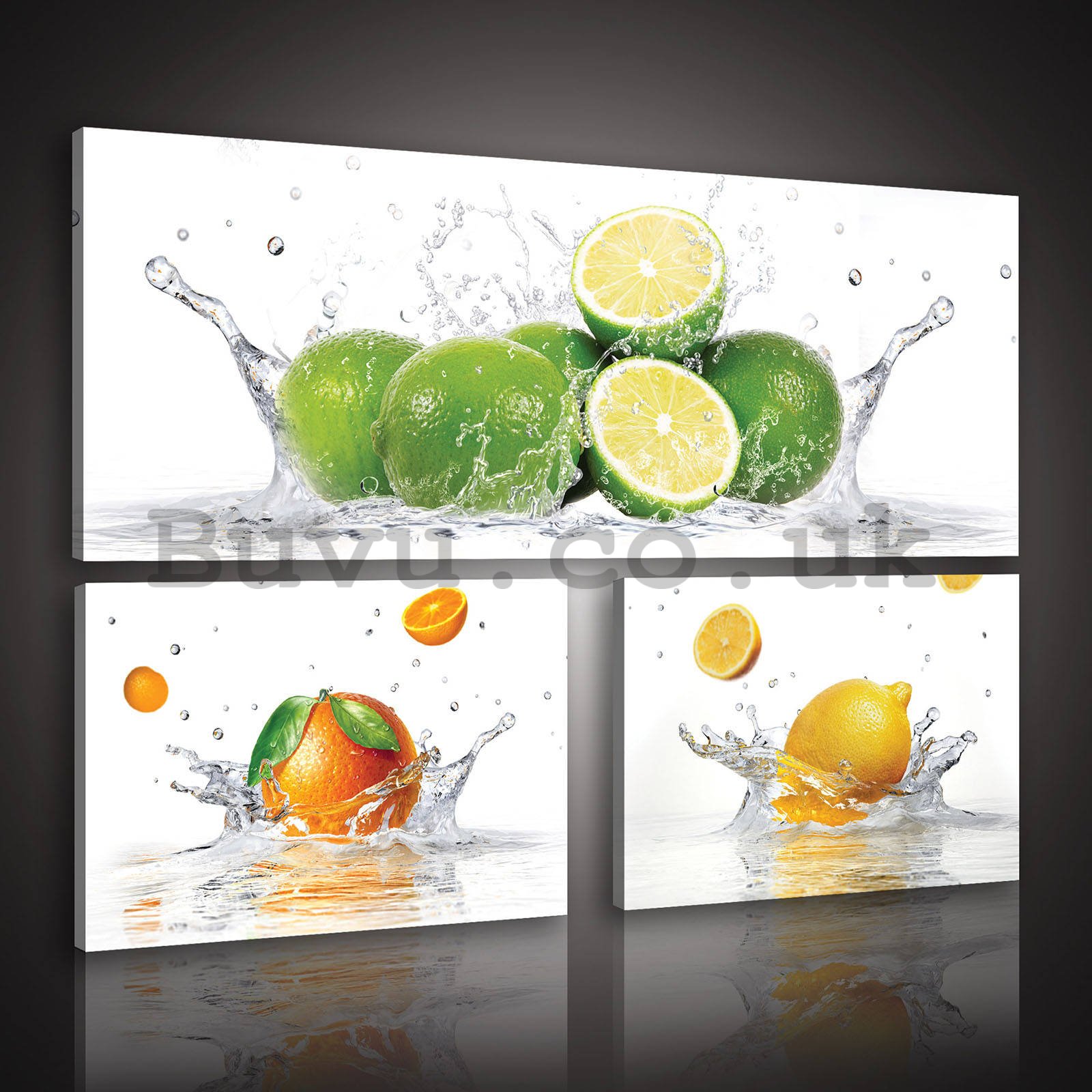 Painting on canvas: Limes - set 1pc 80x30 cm and 2pc 37,5x24,8 cm