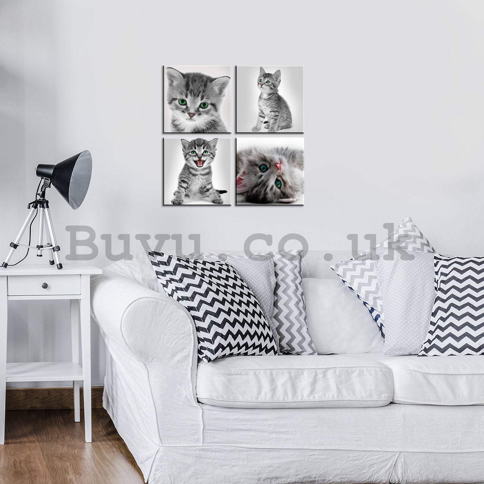 Painting on canvas: Kitten (1) - set 4pcs 25x25cm