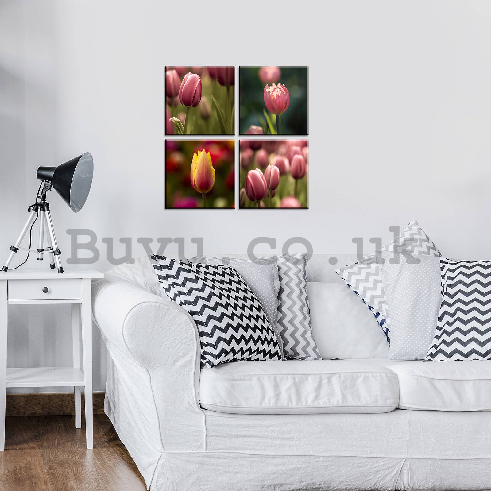 Painting on canvas: Tulips (1) - set 4pcs 25x25cm