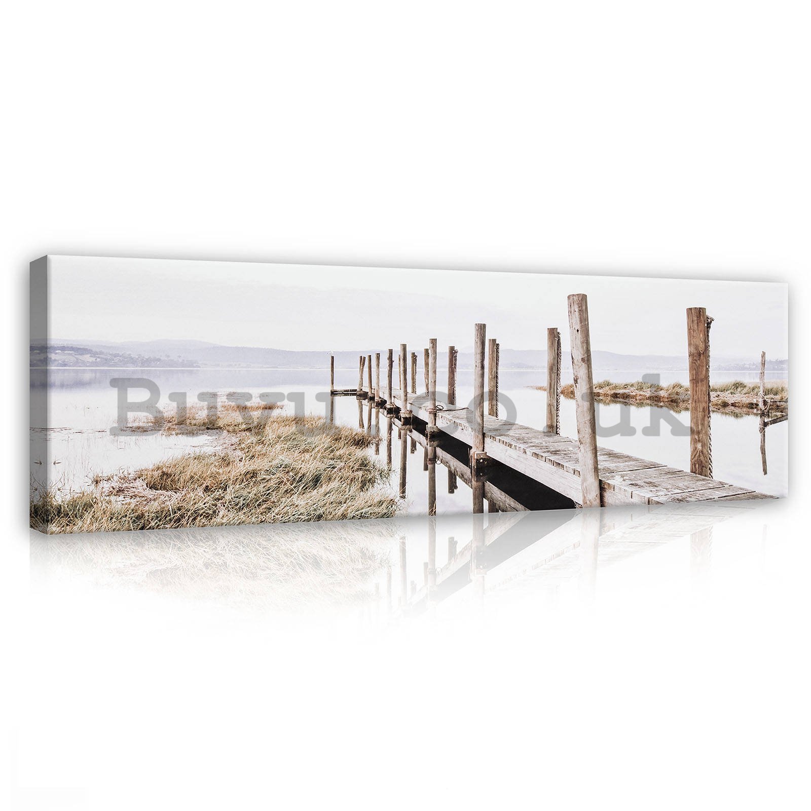Painting on canvas: Wooden pier (2) - 145x45 cm