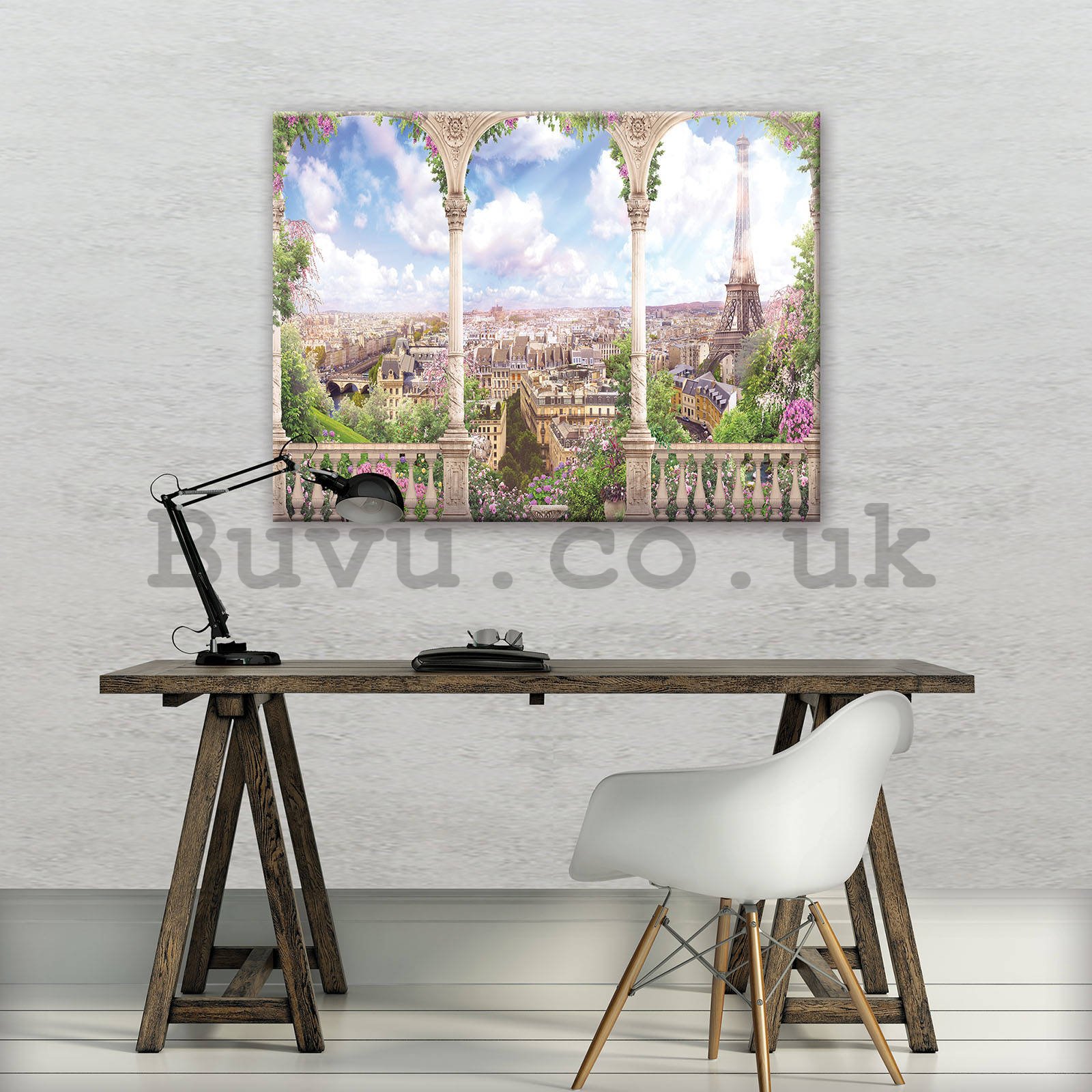 Painting on canvas: Romantic view of Paris - 80x60 cm