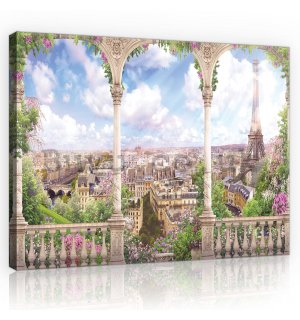 Painting on canvas: Romantic view of Paris - 80x60 cm