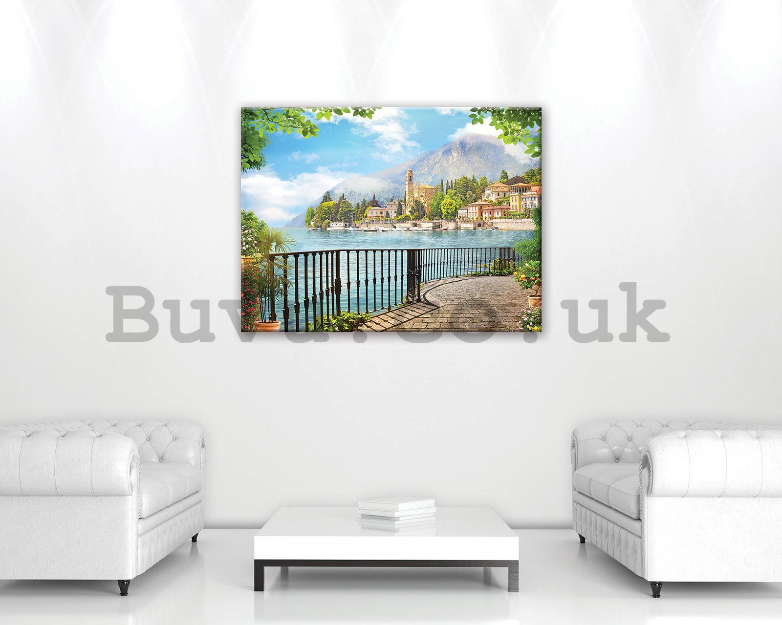 Painting on canvas: View of Lake Como - 80x60 cm