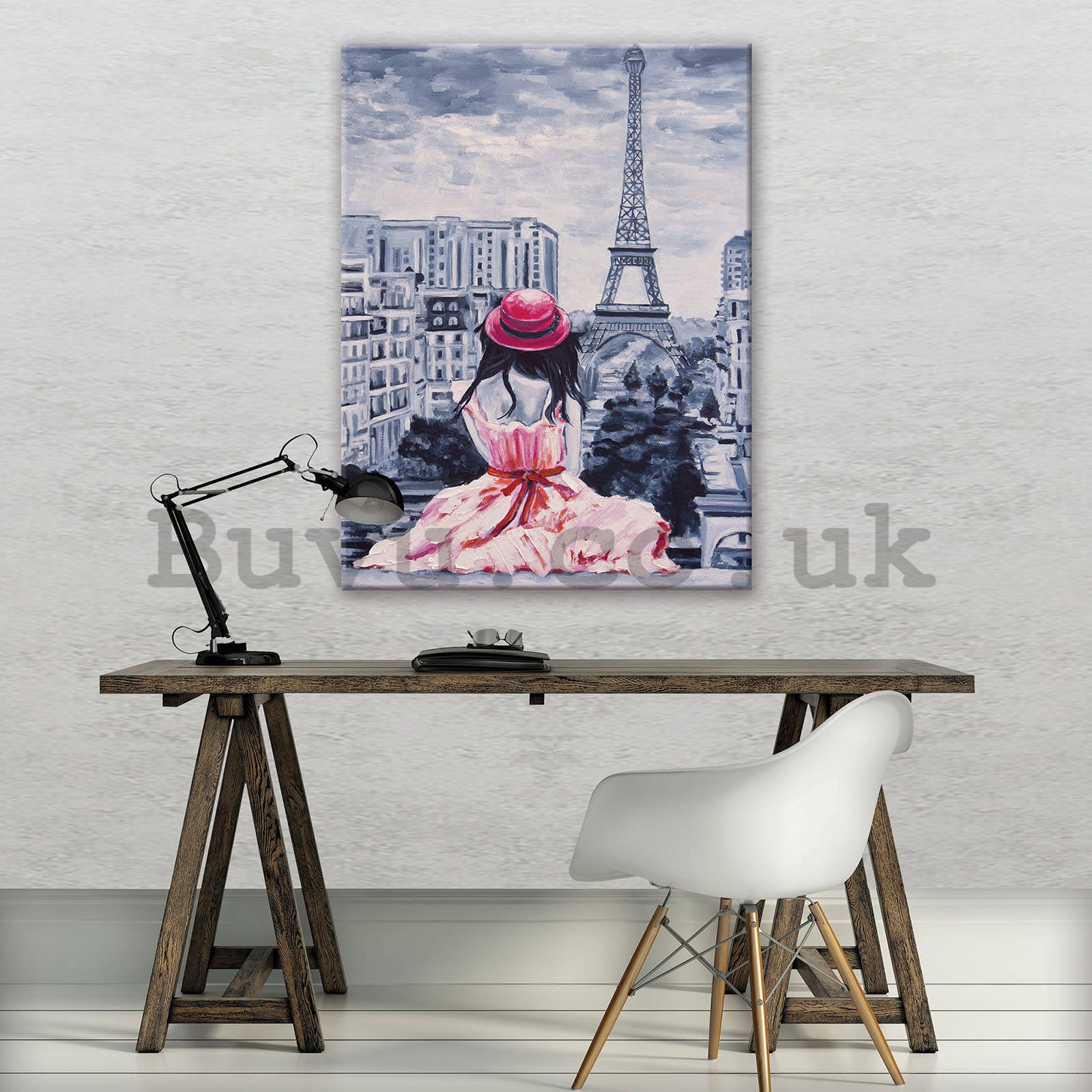 Painting on canvas: Girl in Paris - 60x80 cm