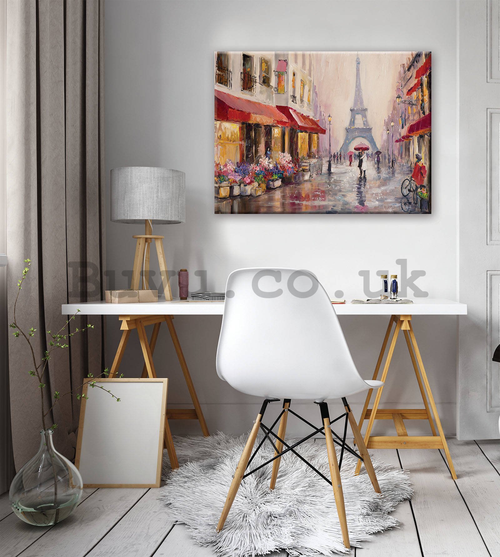 Painting on canvas: Eiffel tower (painted) - 80x60 cm