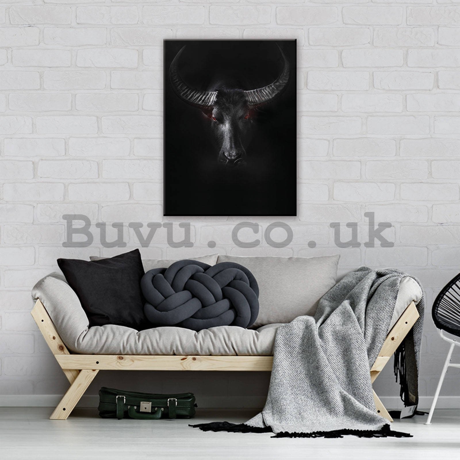 Painting on canvas: Black Bull - 60x80 cm